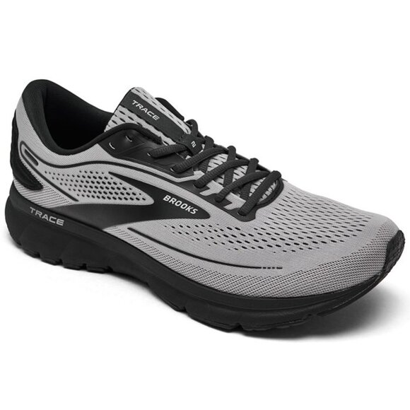 Brooks Men's Gray Ebony Black Trace 2 Mesh Athletic Running Shoes Size 9